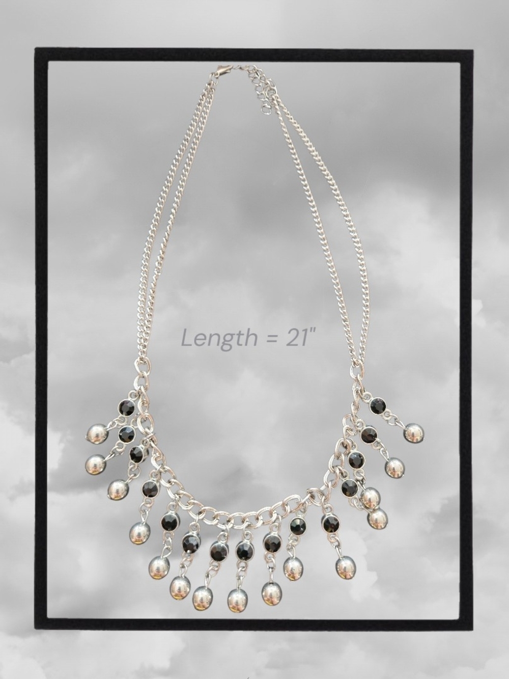 Statement Beaded Chain Necklace